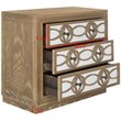 Safavieh Catalina 3 Drawer Wood and Mirror Chest in Oak