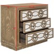 Safavieh Catalina 3 Drawer Wood and Mirror Chest in Oak