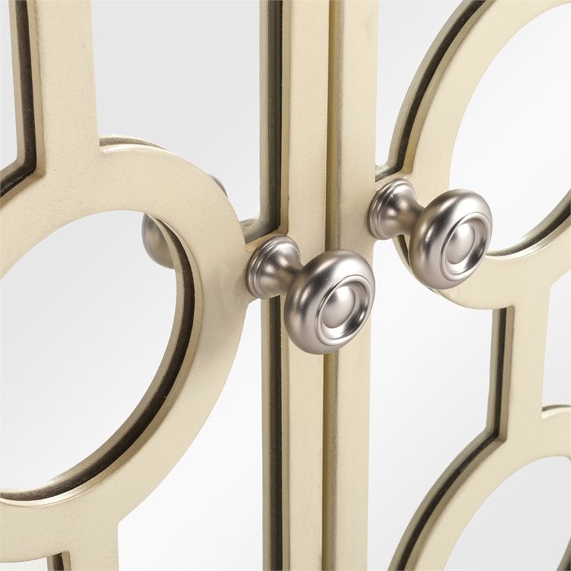 Safavieh Kaia Mirrored Accent Chest in Antique Beige