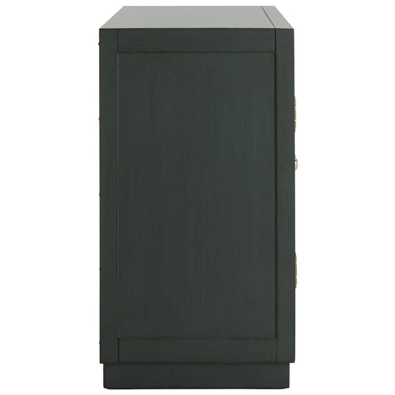 Safavieh Kaia Mirrored Accent Chest in Steel Teal