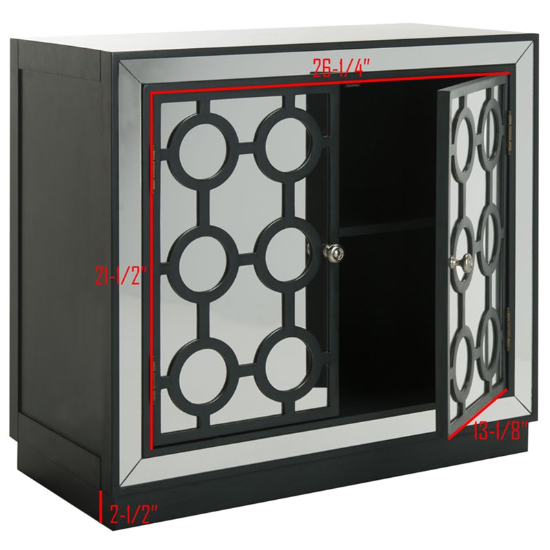 Safavieh Kaia Mirrored Accent Chest in Steel Teal