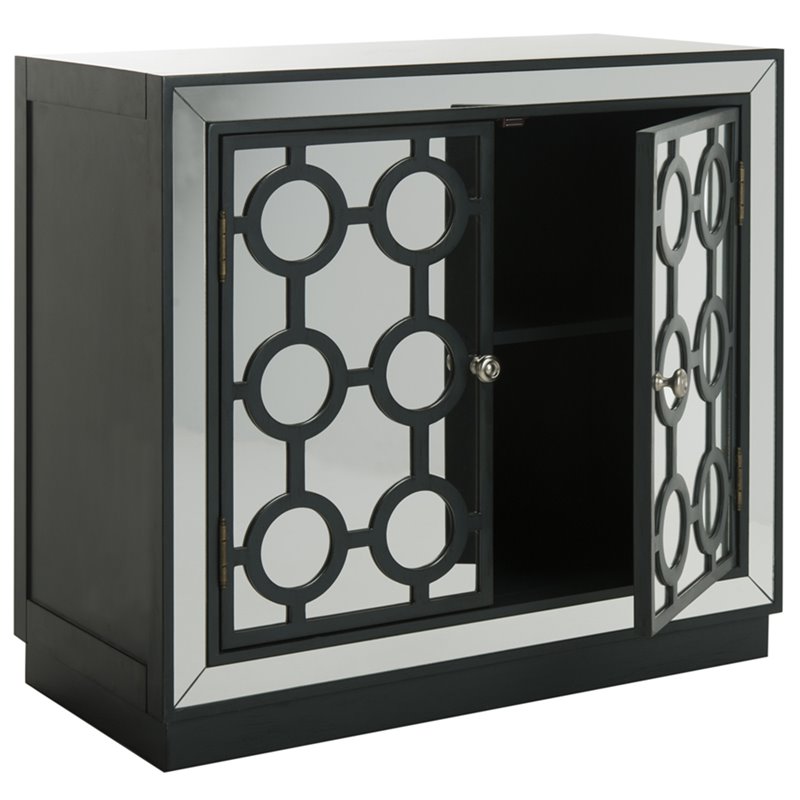 Safavieh Kaia Mirrored Accent Chest in Steel Teal