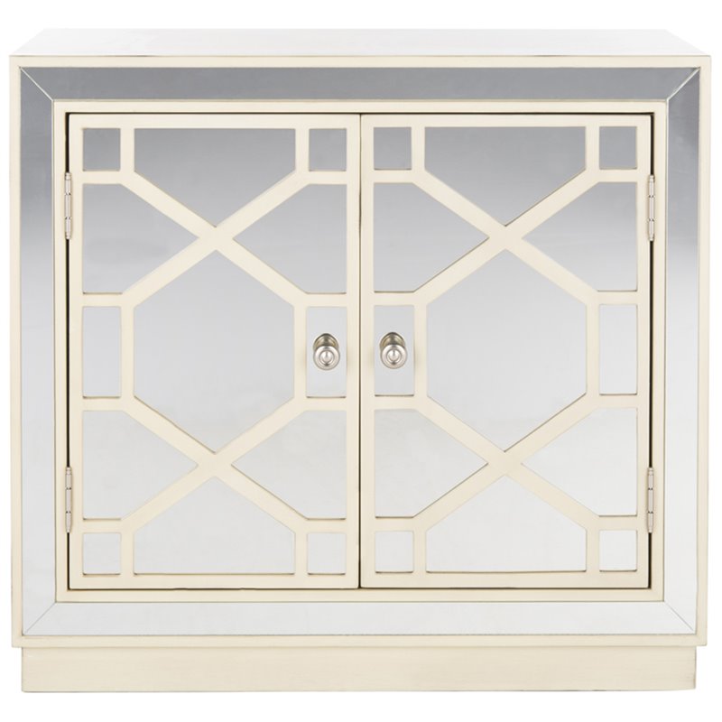 Safavieh Juniper Mirrored Accent Chest in Antique Beige