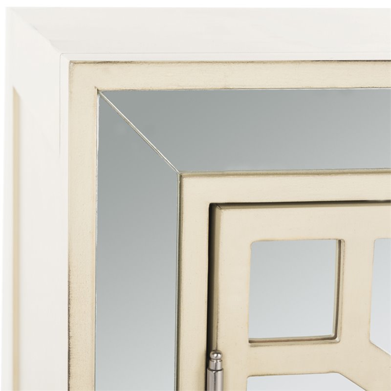 Safavieh Juniper Mirrored Accent Chest in Antique Beige
