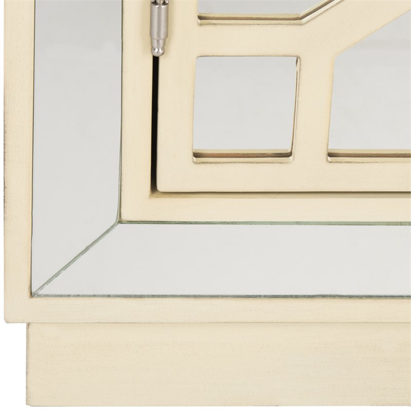 Safavieh Juniper Mirrored Accent Chest in Antique Beige