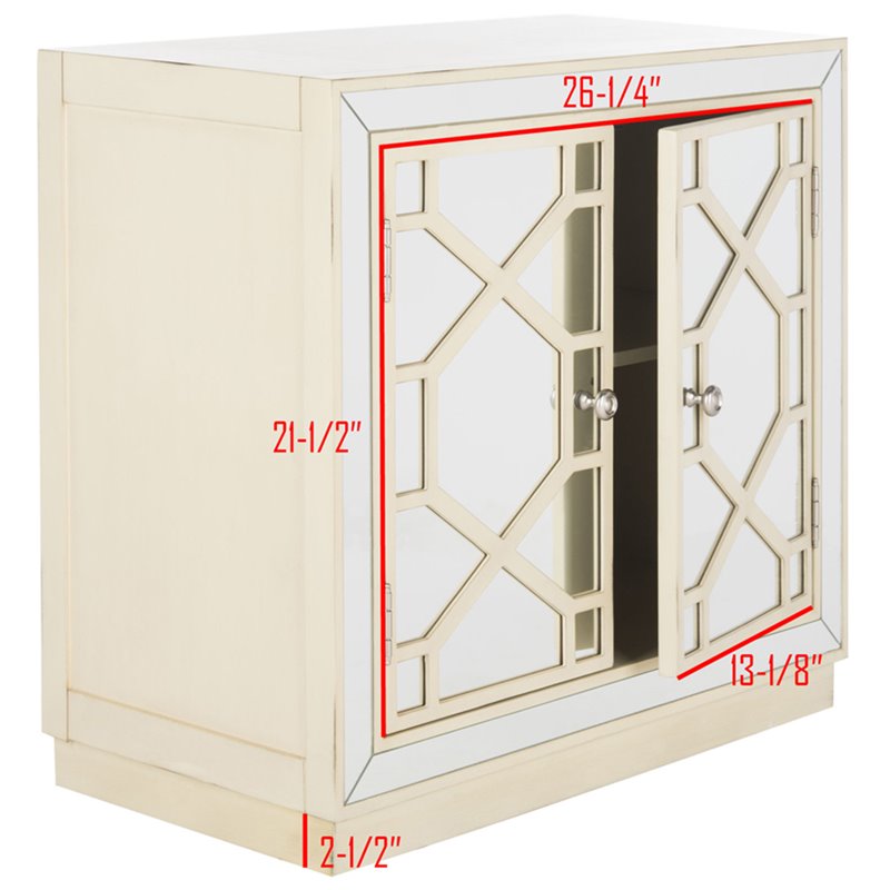 Safavieh Juniper Mirrored Accent Chest in Antique Beige