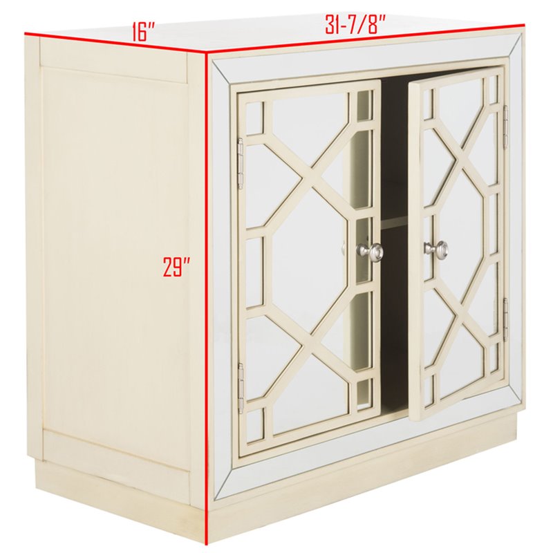 Safavieh Juniper Mirrored Accent Chest in Antique Beige