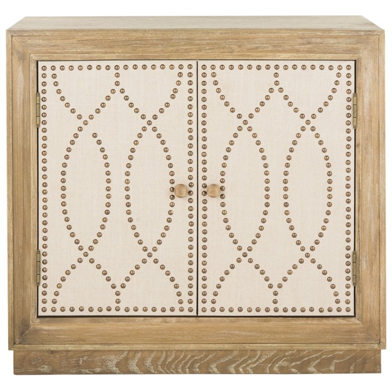 Safavieh Yuna Accent Chest in Rustic Oak and Beige
