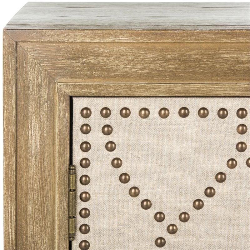 Safavieh Yuna Accent Chest in Rustic Oak and Beige