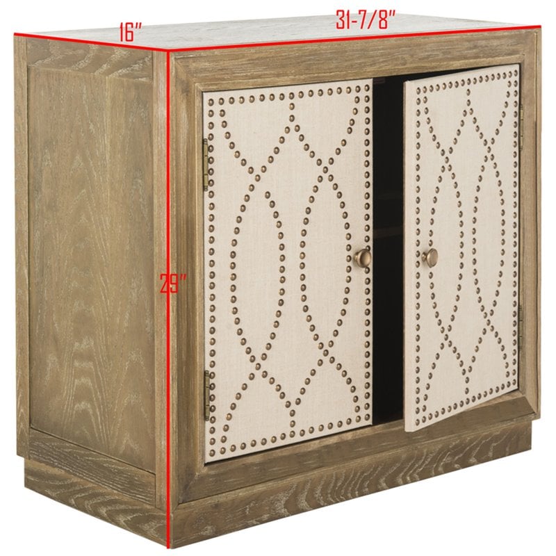 Safavieh Yuna Accent Chest in Rustic Oak and Beige