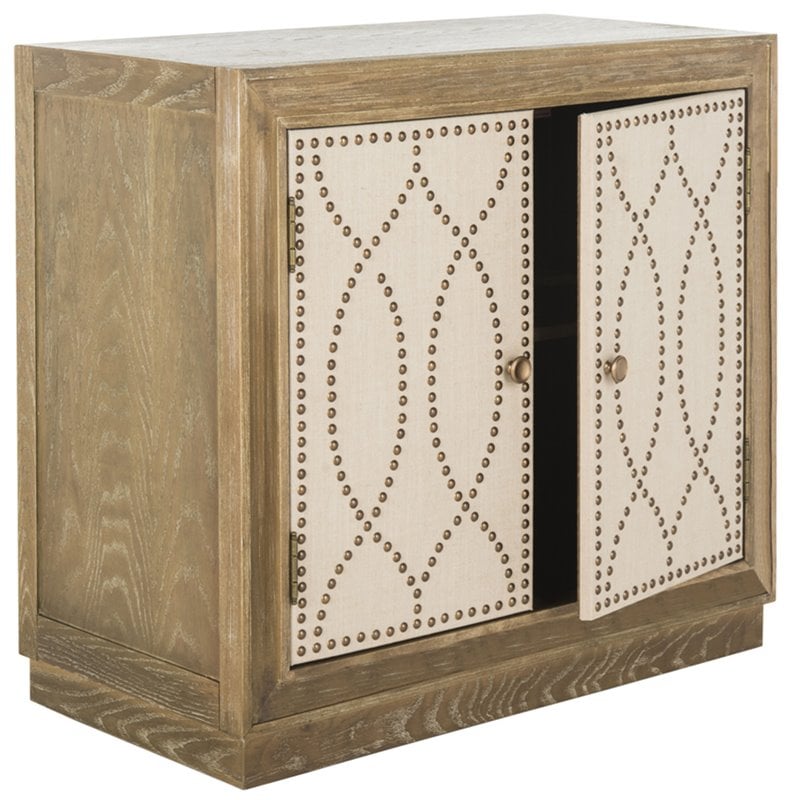 Safavieh Yuna Accent Chest in Rustic Oak and Beige