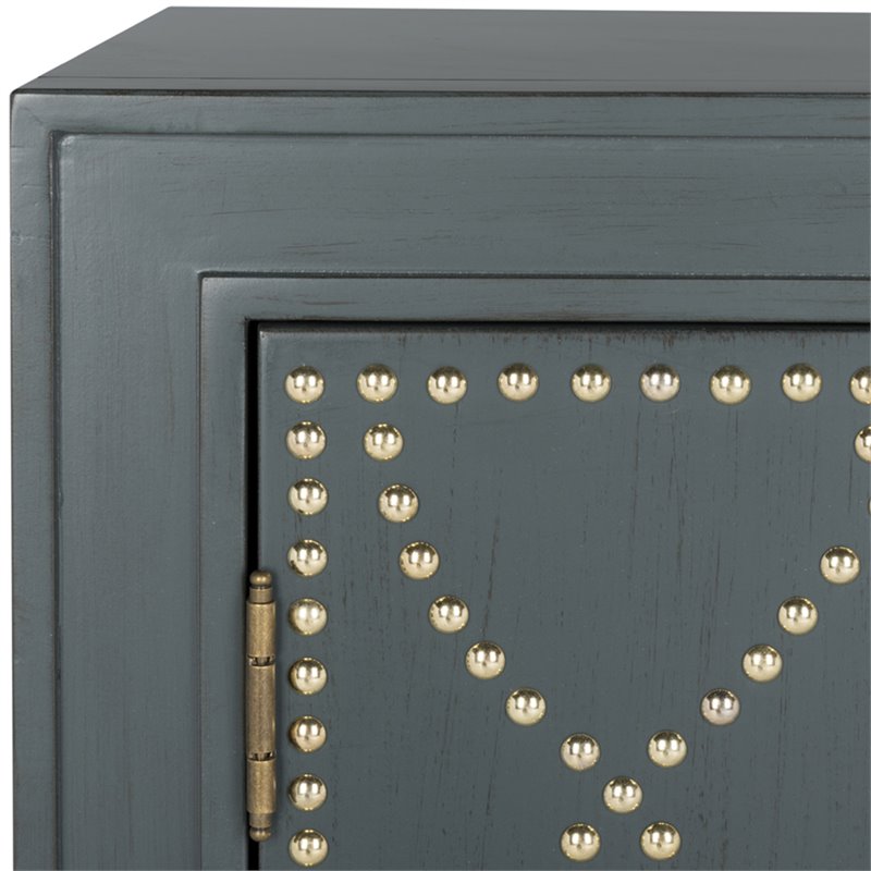 Safavieh Yuna Accent Chest in Steel Teal and Gold