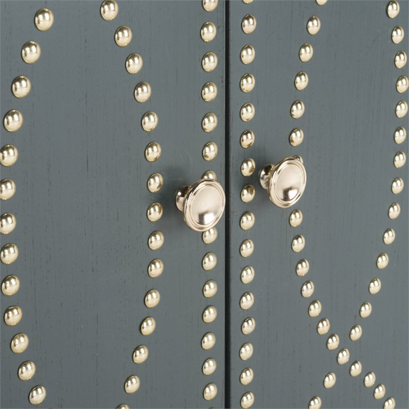 Safavieh Yuna Accent Chest in Steel Teal and Gold