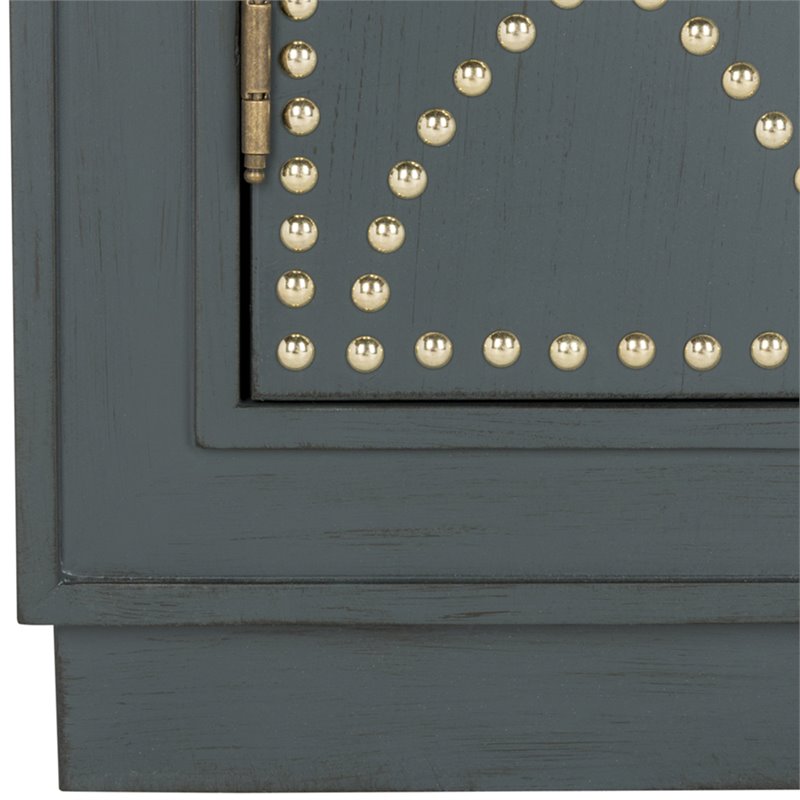 Safavieh Yuna Accent Chest in Steel Teal and Gold