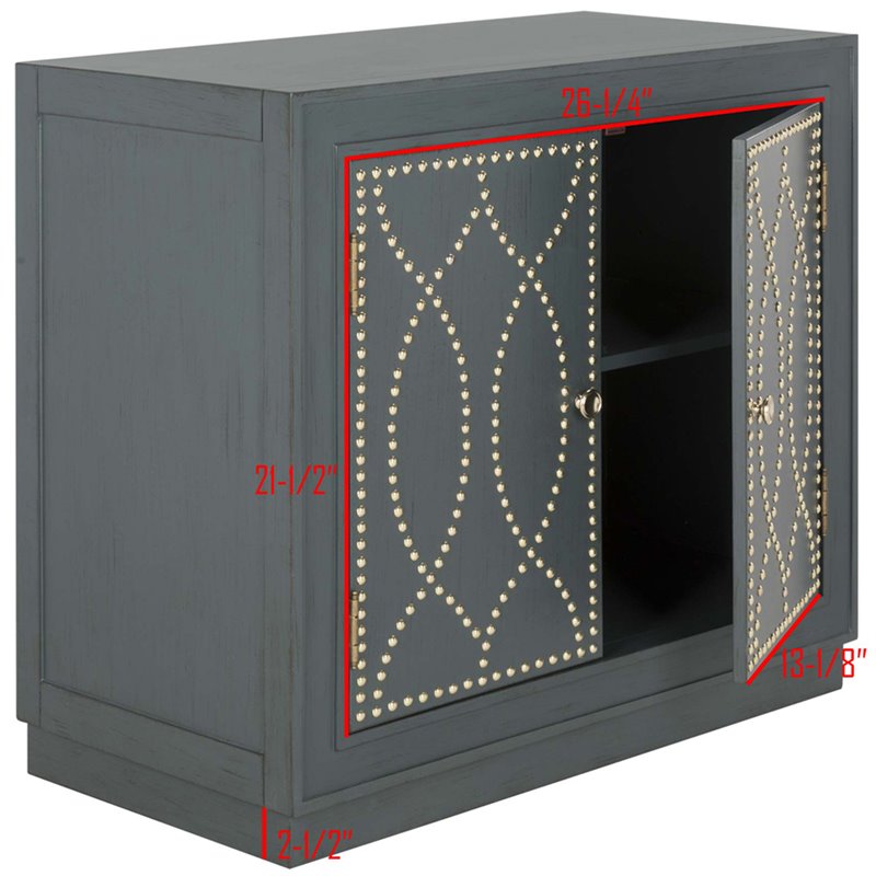 Safavieh Yuna Accent Chest in Steel Teal and Gold