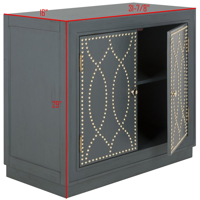 Safavieh Yuna Accent Chest in Steel Teal and Gold