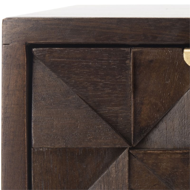 Safavieh Zinnia 3 Drawer Accent Chest in Walnut