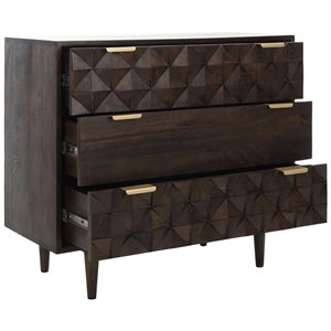 Safavieh Zinnia 3 Drawer Accent Chest in Walnut