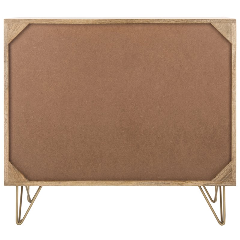 Safavieh Marigold 3 Drawer Accent Chest in Natural and Brass