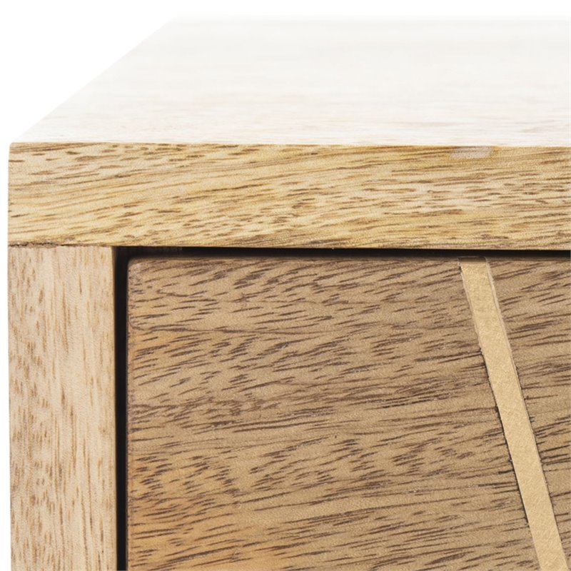 Safavieh Marigold 3 Drawer Accent Chest in Natural and Brass