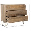 Safavieh Marigold 3 Drawer Accent Chest in Natural and Brass