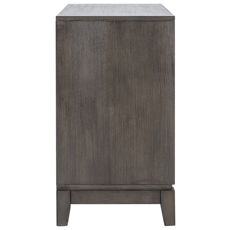 Safavieh Shannon Mirrored Accent Chest in Gray Wash and Walnut