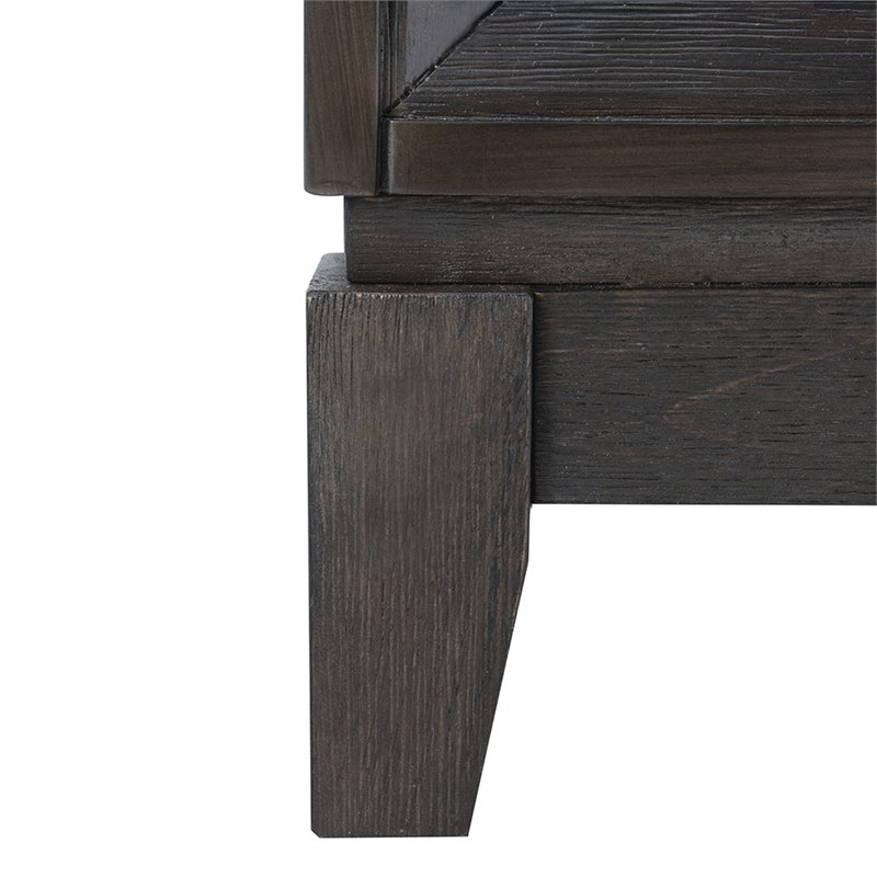 Safavieh Shannon Mirrored Accent Chest in Gray Wash and Walnut