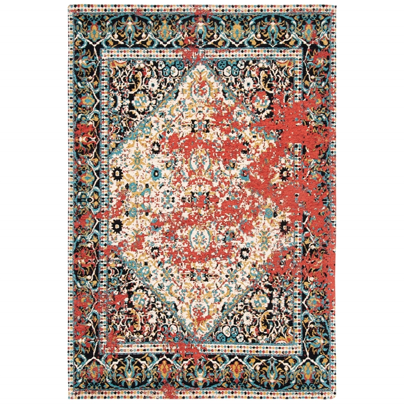 Safavieh Classic Vintage 4' x 6' Rug in Red and Charcoal