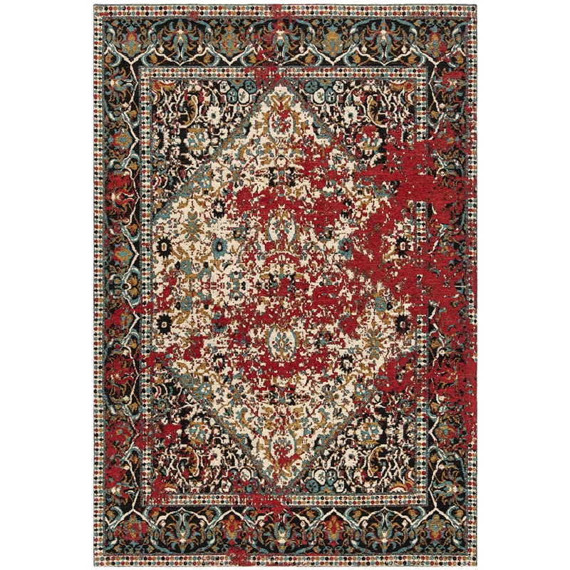 Safavieh Classic Vintage 5' x 8' Rug in Red and Charcoal