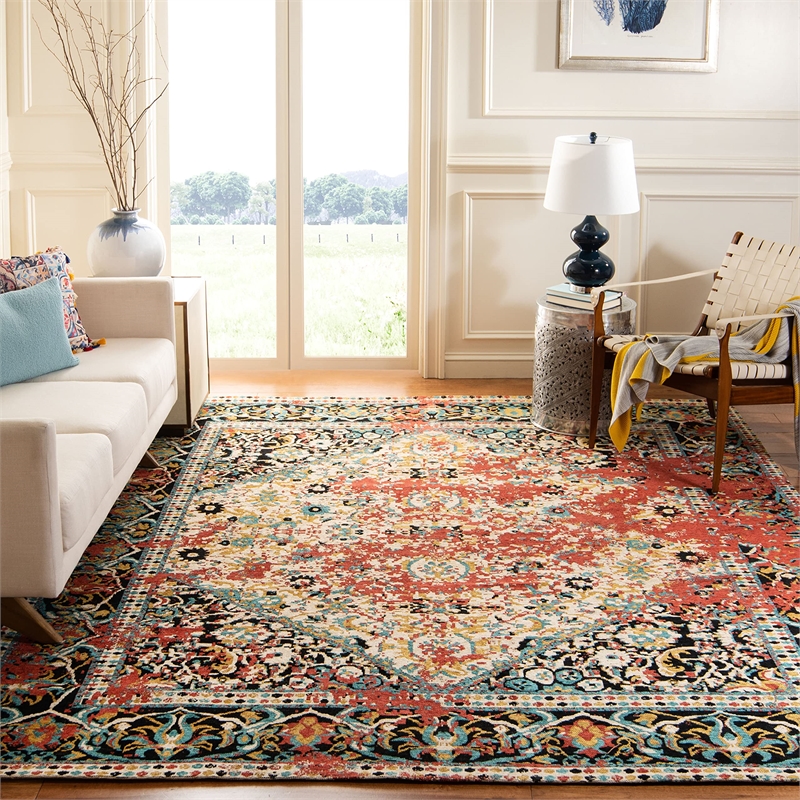 Safavieh Classic Vintage 8' x 10' Rug in Red and Charcoal