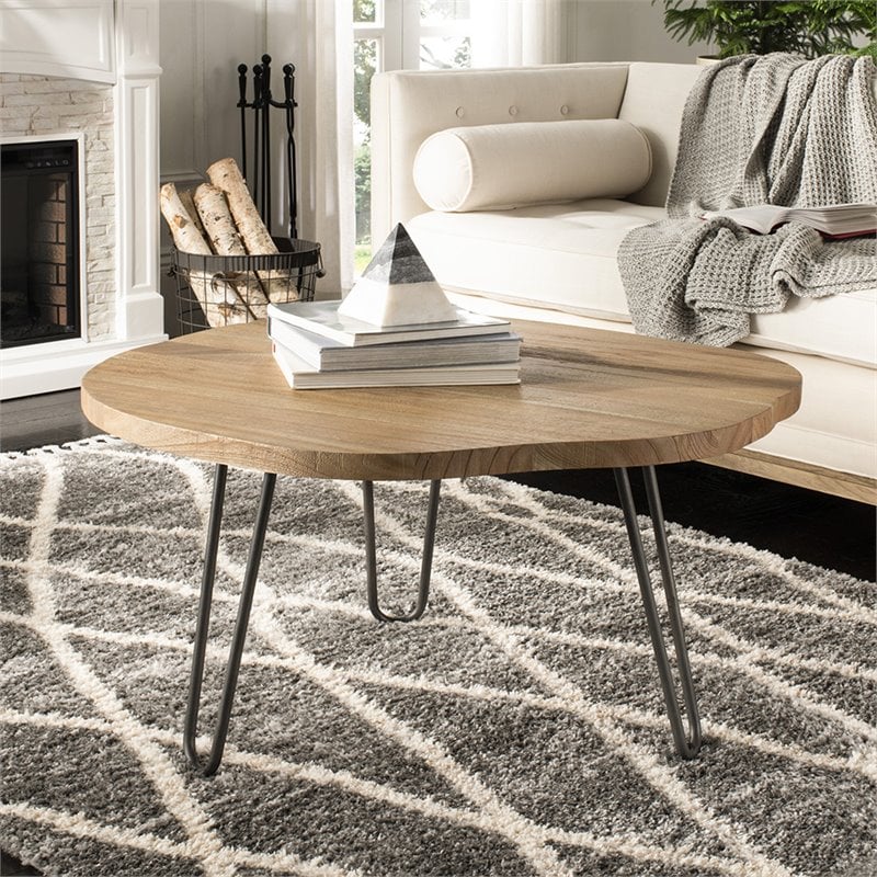 Safavieh Dale Free Edge Coffee Table in Weathered Oak