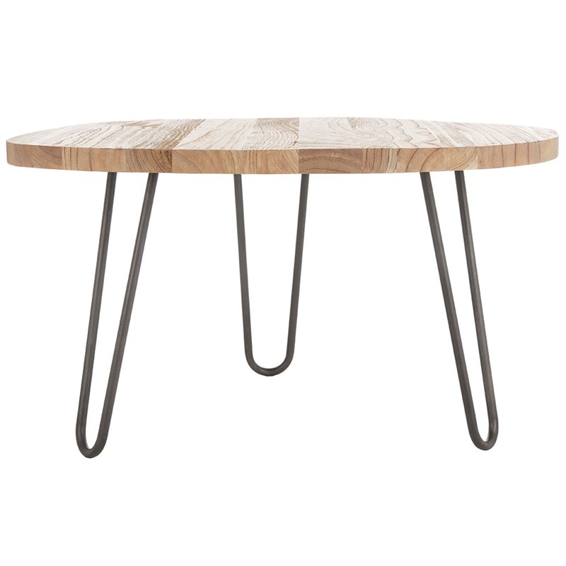 Safavieh Dale Free Edge Coffee Table in Weathered Oak