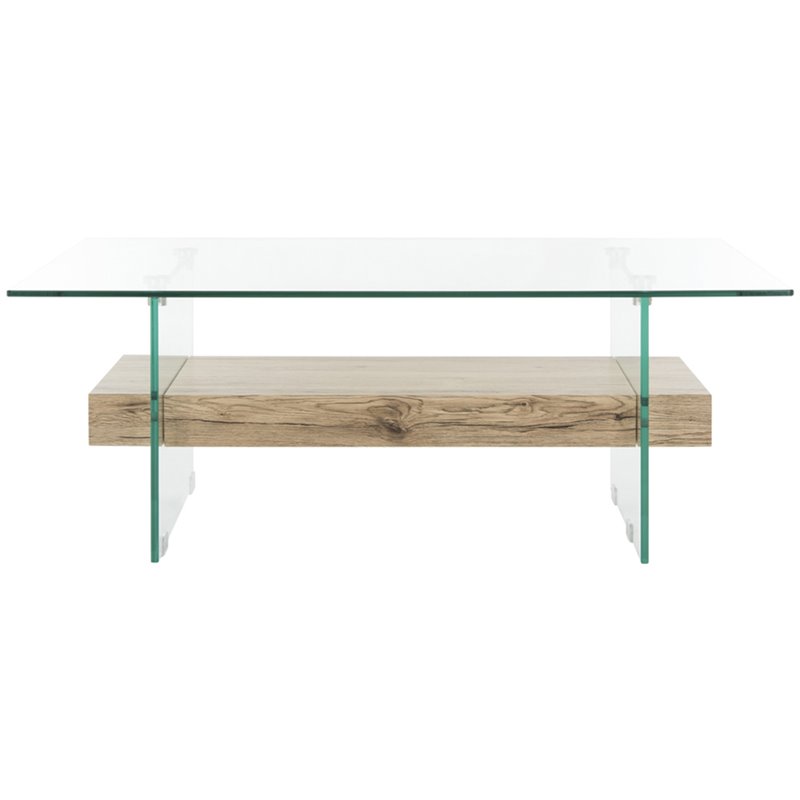 Safavieh Kayley Glass Coffee Table in Natural
