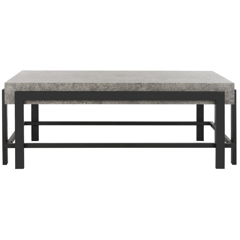 Safavieh Oliver Coffee Table in Dark Gray and Black