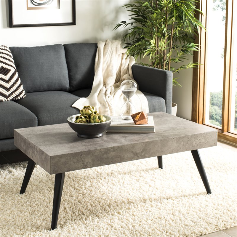 Safavieh Cedric Coffee Table in Light Gray and Black