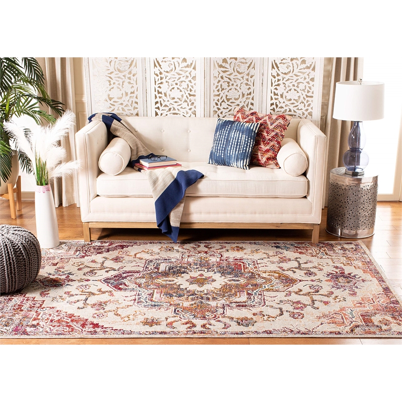 Safavieh Crystal 8' x 10' Rug in Light Blue and Burgundy