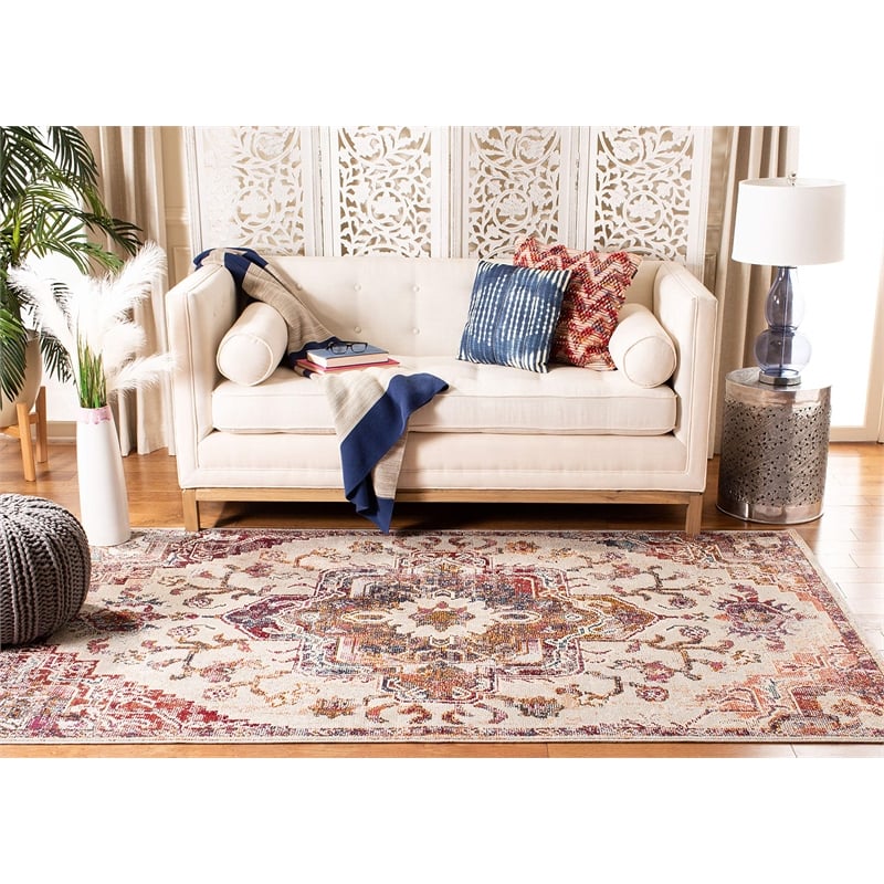 Safavieh Crystal 9' x 12' Rug in Light Blue and Burgundy