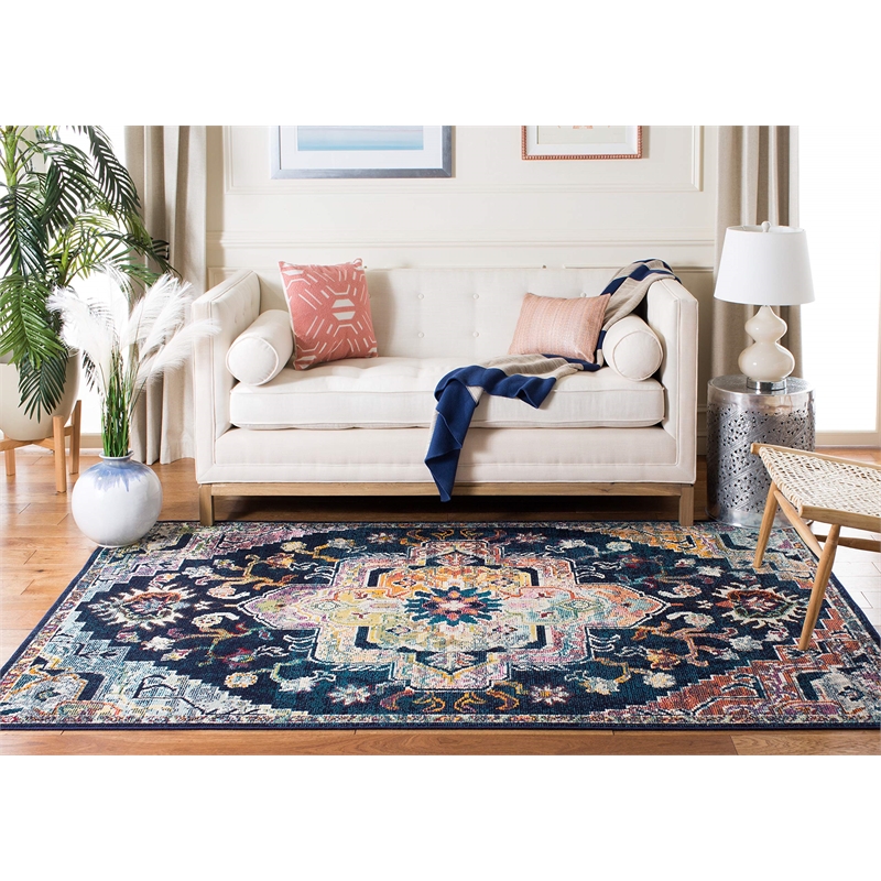 Safavieh Crystal 4' x 6' Rug in Navy Fuchsia