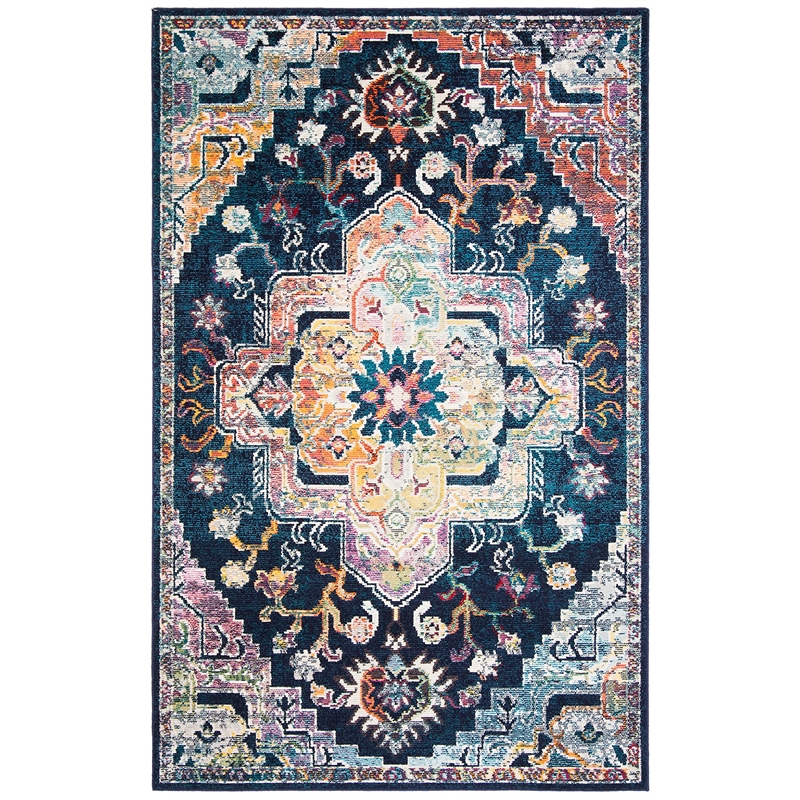 Safavieh Crystal 4' x 6' Rug in Navy Fuchsia