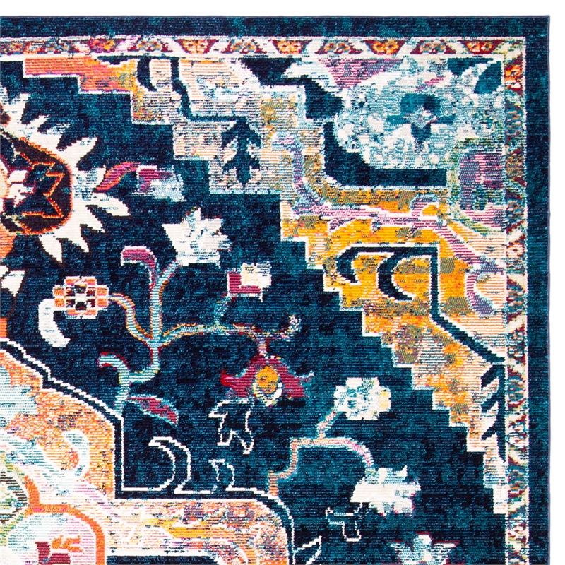 Safavieh Crystal 4' x 6' Rug in Navy Fuchsia