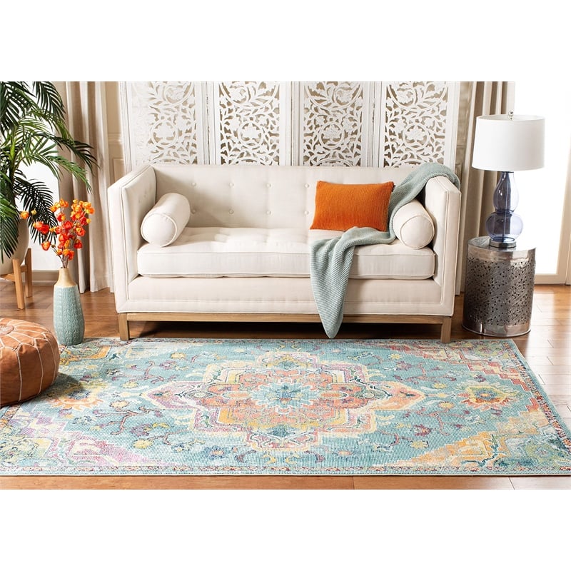 Safavieh Crystal 5' x 8' Rug in Teal and Red