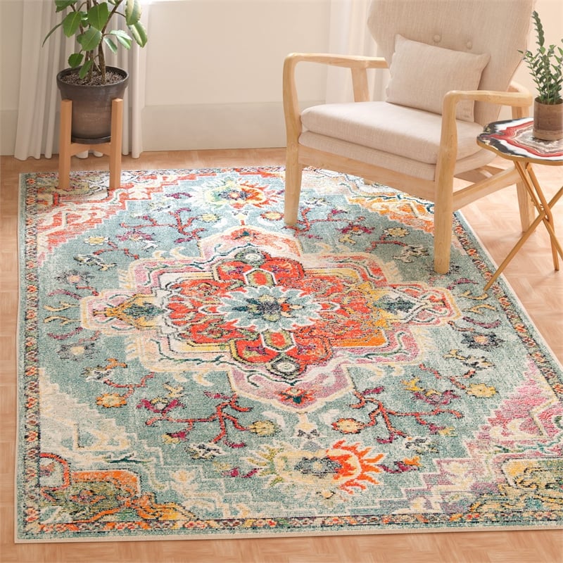 Safavieh Crystal 9' x 12' Rug in Teal and Red