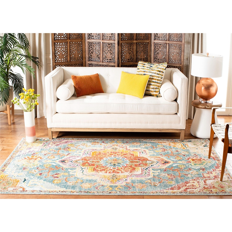 Safavieh Crystal 4' x 6' Rug in Teal and Red