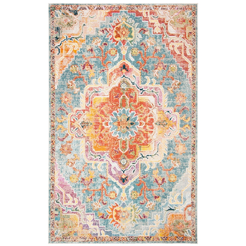 Safavieh Crystal 4' x 6' Rug in Teal and Red