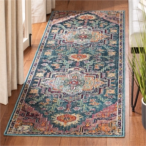 Safavieh Crystal 2'2&quot x 13' Runner Rug in Teal and Rose