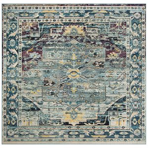 Safavieh Crystal 5' Square Rug in Teal and Purple