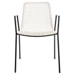 Safavieh Wynona Leather Dining Arm Chair in White and Black (Set of 2)