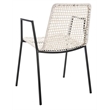 Safavieh Wynona Leather Dining Arm Chair in White and Black (Set of 2)