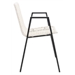 Safavieh Wynona Leather Dining Arm Chair in White and Black (Set of 2)