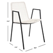 Safavieh Wynona Leather Dining Arm Chair in White and Black (Set of 2)